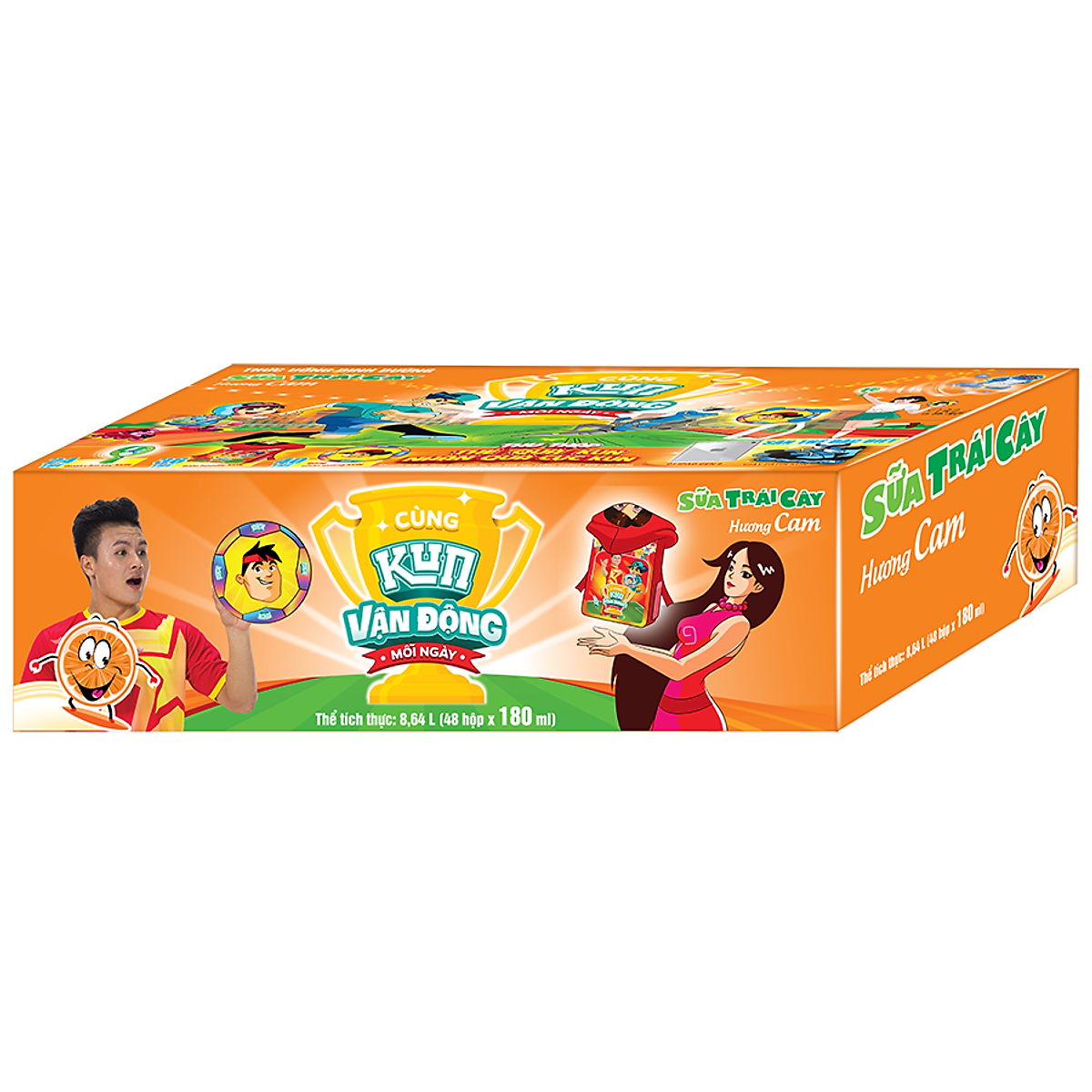 Thùng 48 Hộp Sữa Trái Cây Hương Cam KUN 180ml/hộp ( thẻ cào)