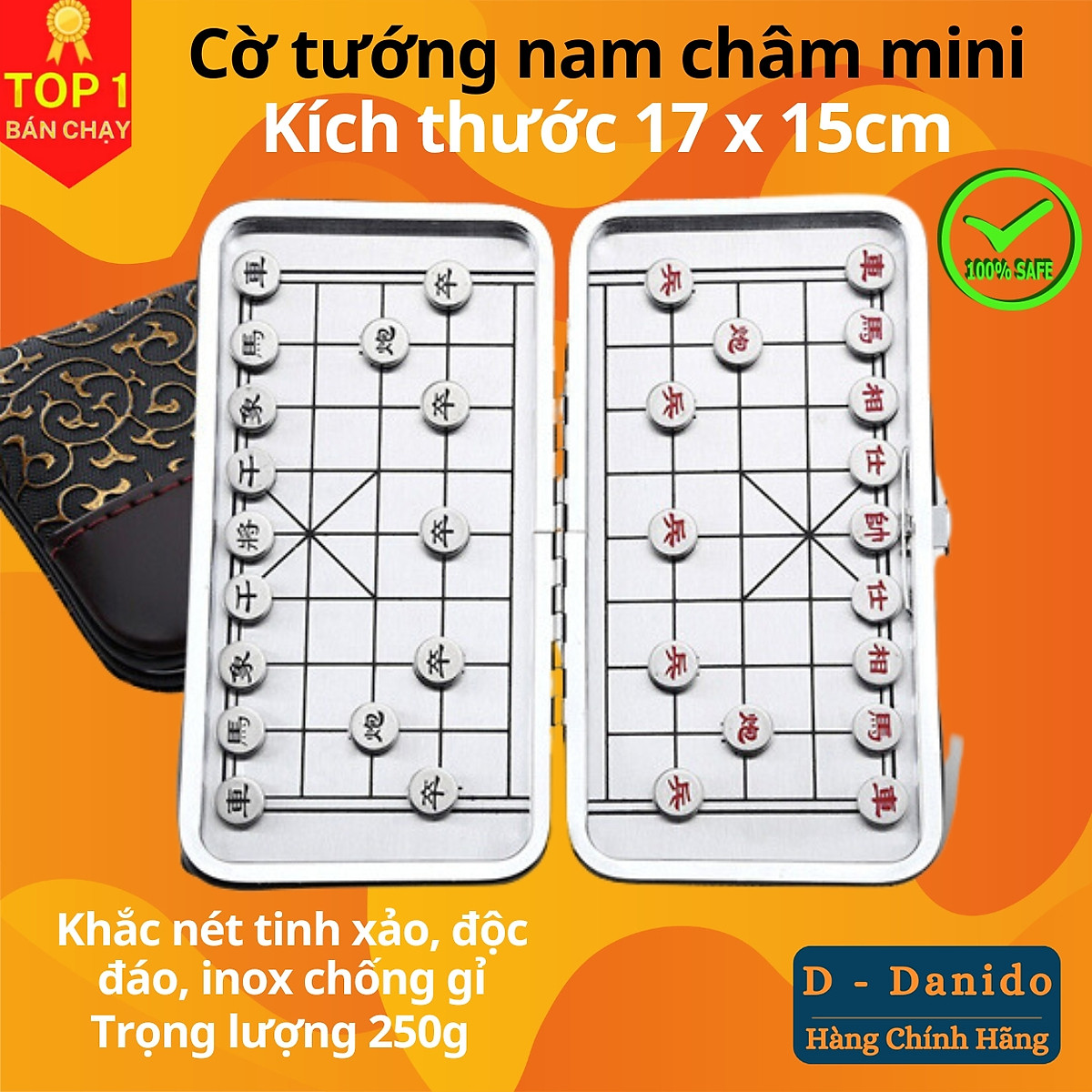 Cờ Tướng Nam Châm Bỏ Túi - Cờ Tướng Bàn Là Hộp Đựng - Hàng chính hãng