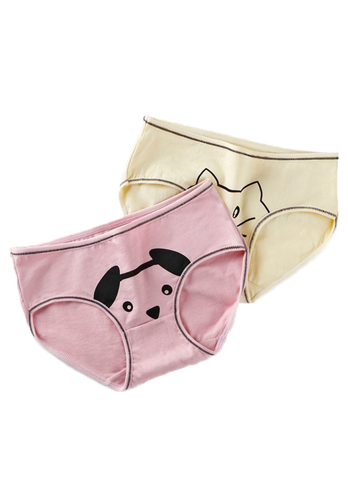 Combo 2 Quần lót nữ, quần lót cotton in hình dễ thương - ZQC01 (Màu giao ngẫu nhiên)