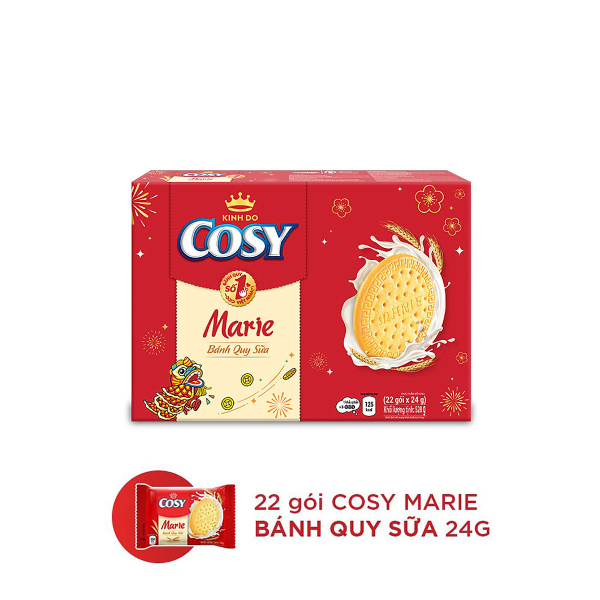 Bánh Quy Cosy Marie phiên bản Tết - Hộp Giấy 528g - Bánh