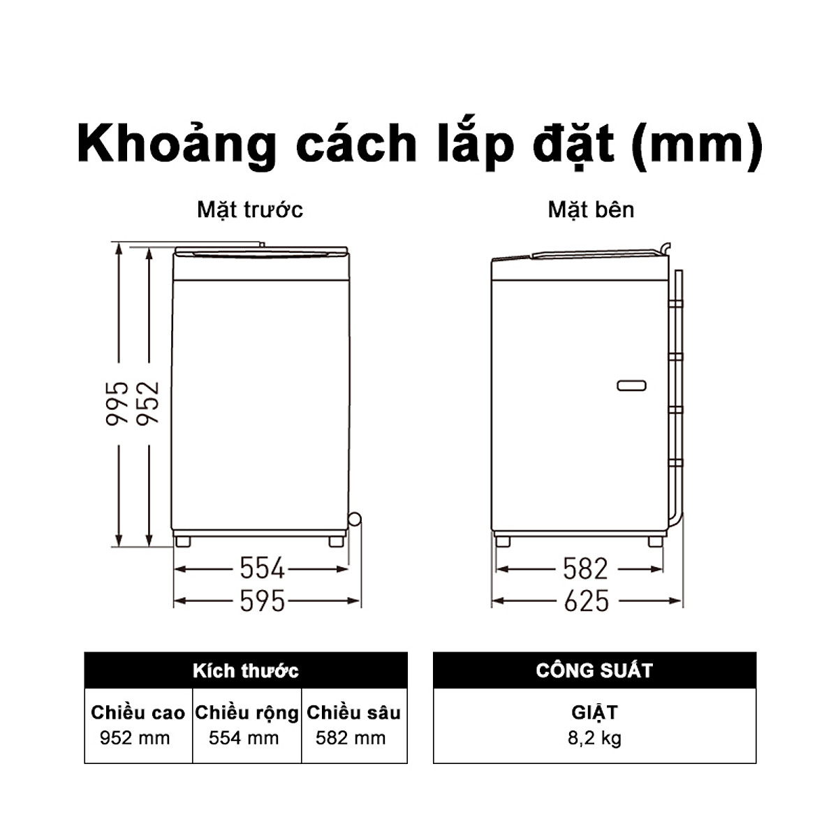 Máy giặt Panasonic cửa trên 8,2 kg NA-F82Y01DRV - Miễn phí lắp đặt - Hàng chính hãng