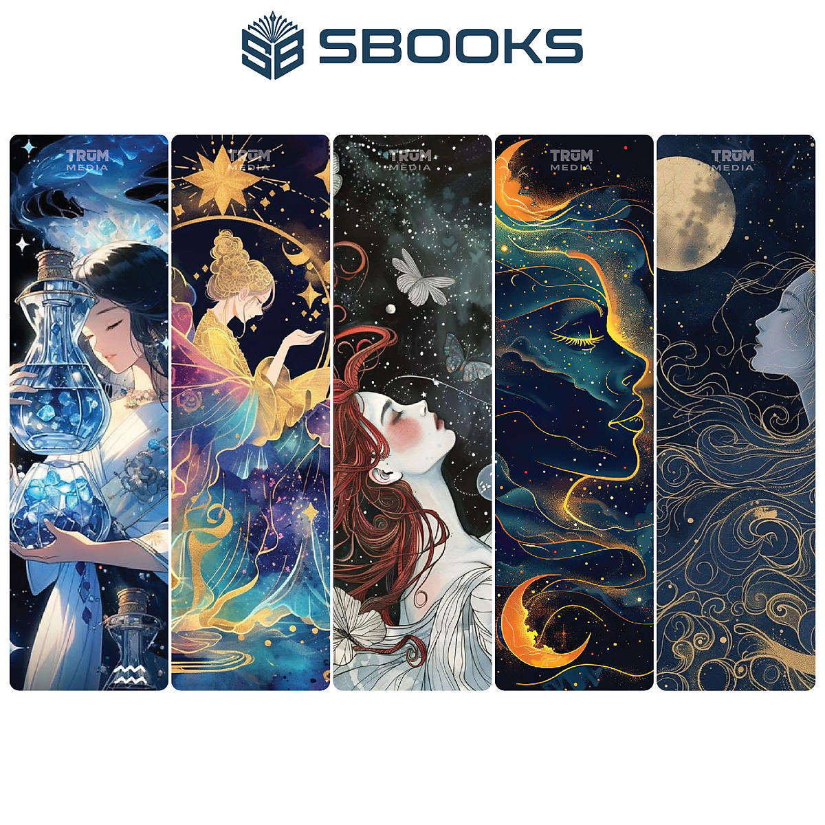 5 Cái Bookmark Kẹp Sách, Dấu Trang Hoạ Tiết Em Và Vũ Trụ - SBOOKS