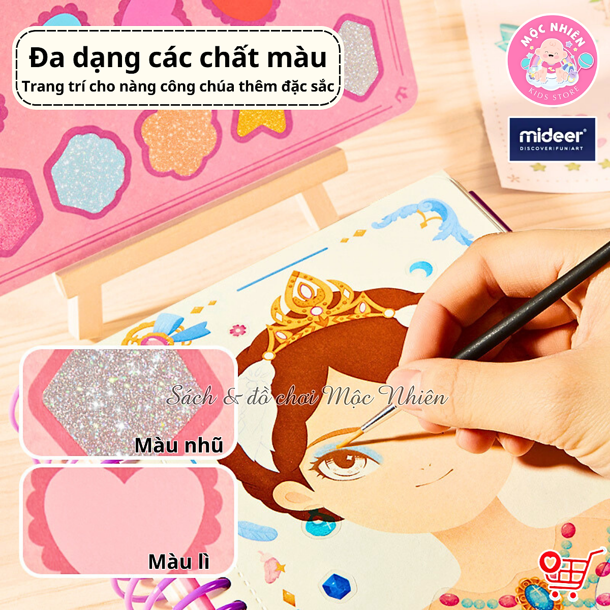 Đồ chơi Sổ Tay Trang Điểm và Tô Màu Nước Công Chúa - Mideer Makeup Manual - Dành cho bé từ 5 tuổi