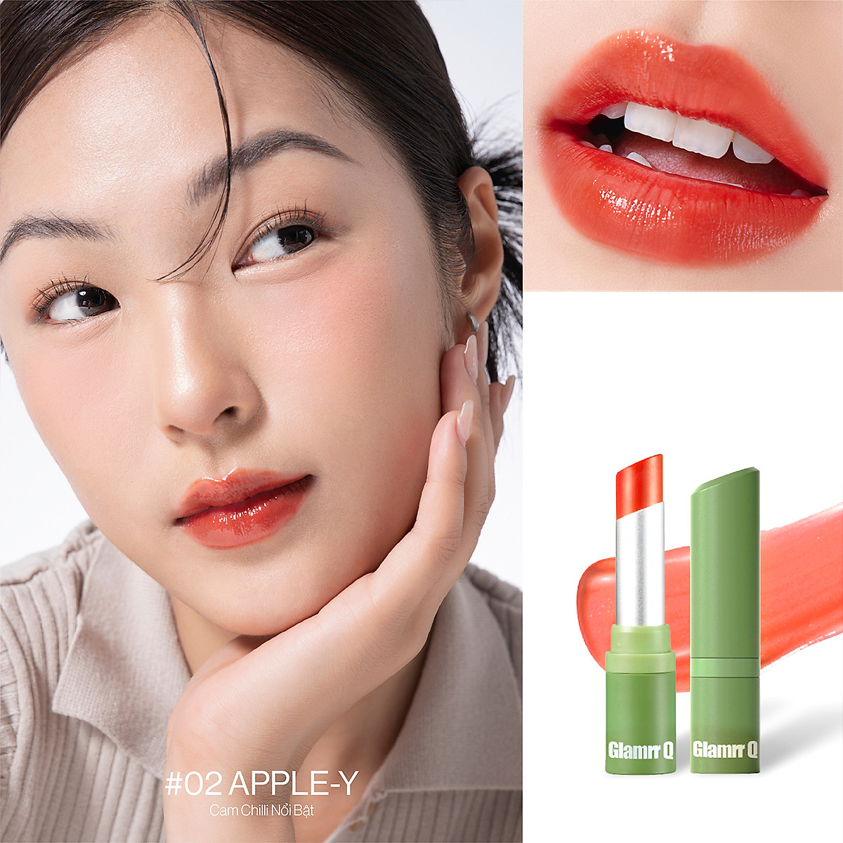 Son dưỡng môi thuần chay có màu GLAMRR Q V​E​G​A​N S​U​P​E​R L​I​P B​A​L​M 4.5g by Gilaa