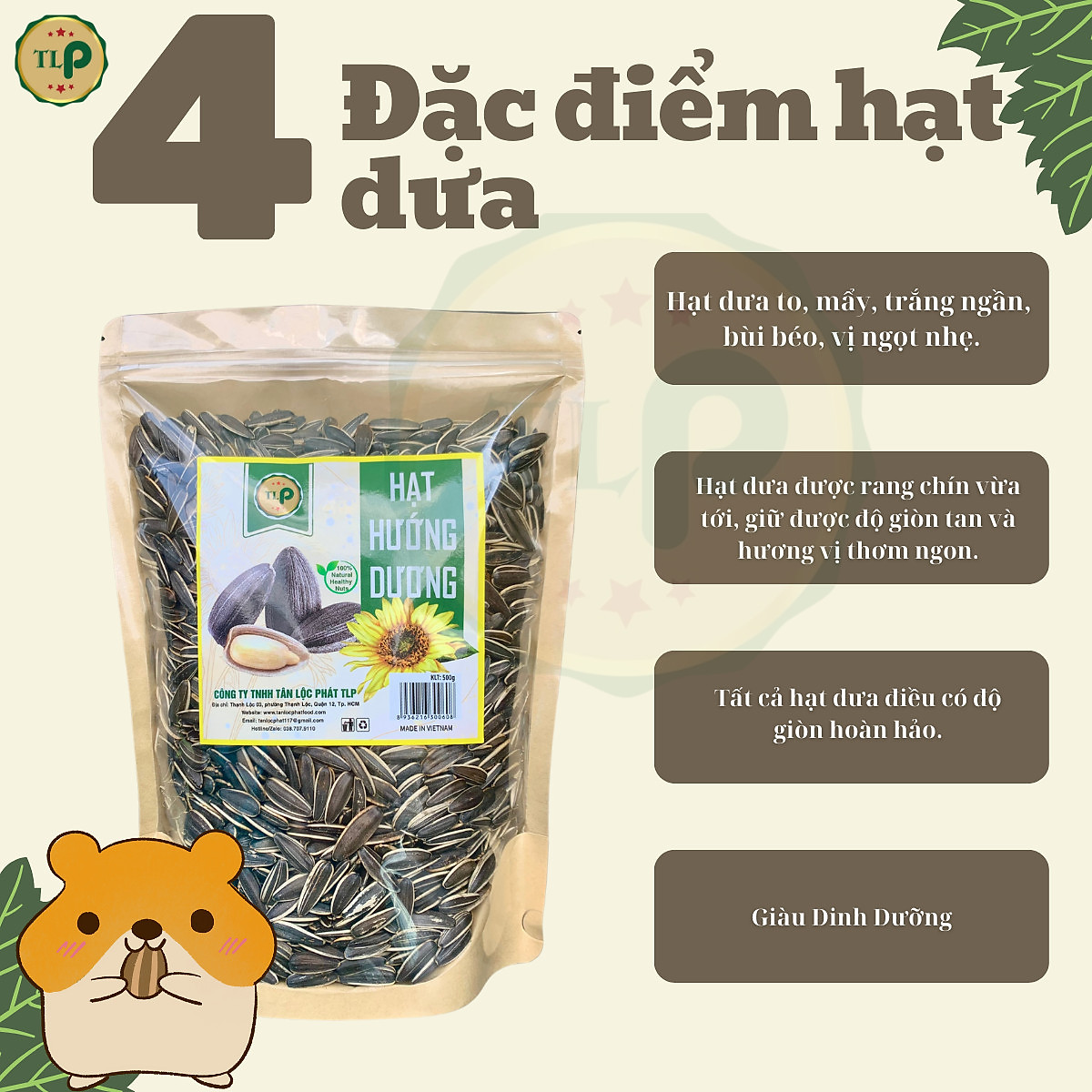 HẠT HƯỚNG DƯƠNG TÂN LỘC PHÁT HẠT ĐỀU GIÒN THƠM