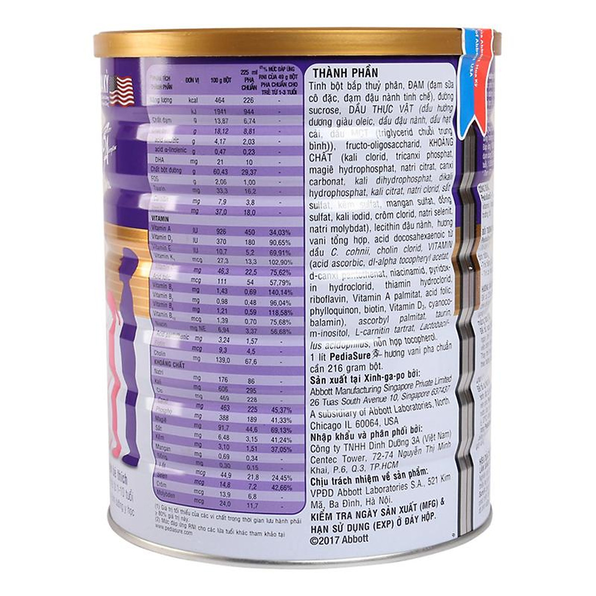 Combo 4 Sữa Bột Abbott Pediasure 1,6kg cho trẻ 1-10 tuổi