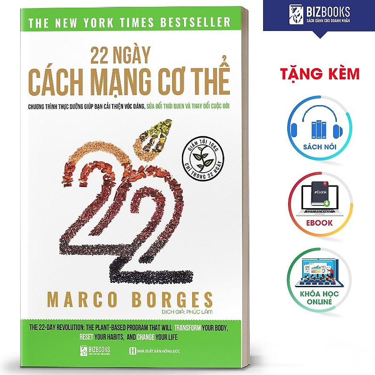 BIZBOOKS - Sách 22 Ngày Cách Mạng Cơ Thể : Chế Độ Ăn Plant Base - MinhAnBooks