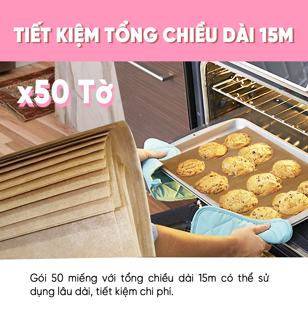 Giấy Nến 2 Mặt Lót Nồi Chiên, Nướng Bánh, Giấy Lót Chống Dính 30cm x 30cm (50 Tờ/Hộp)