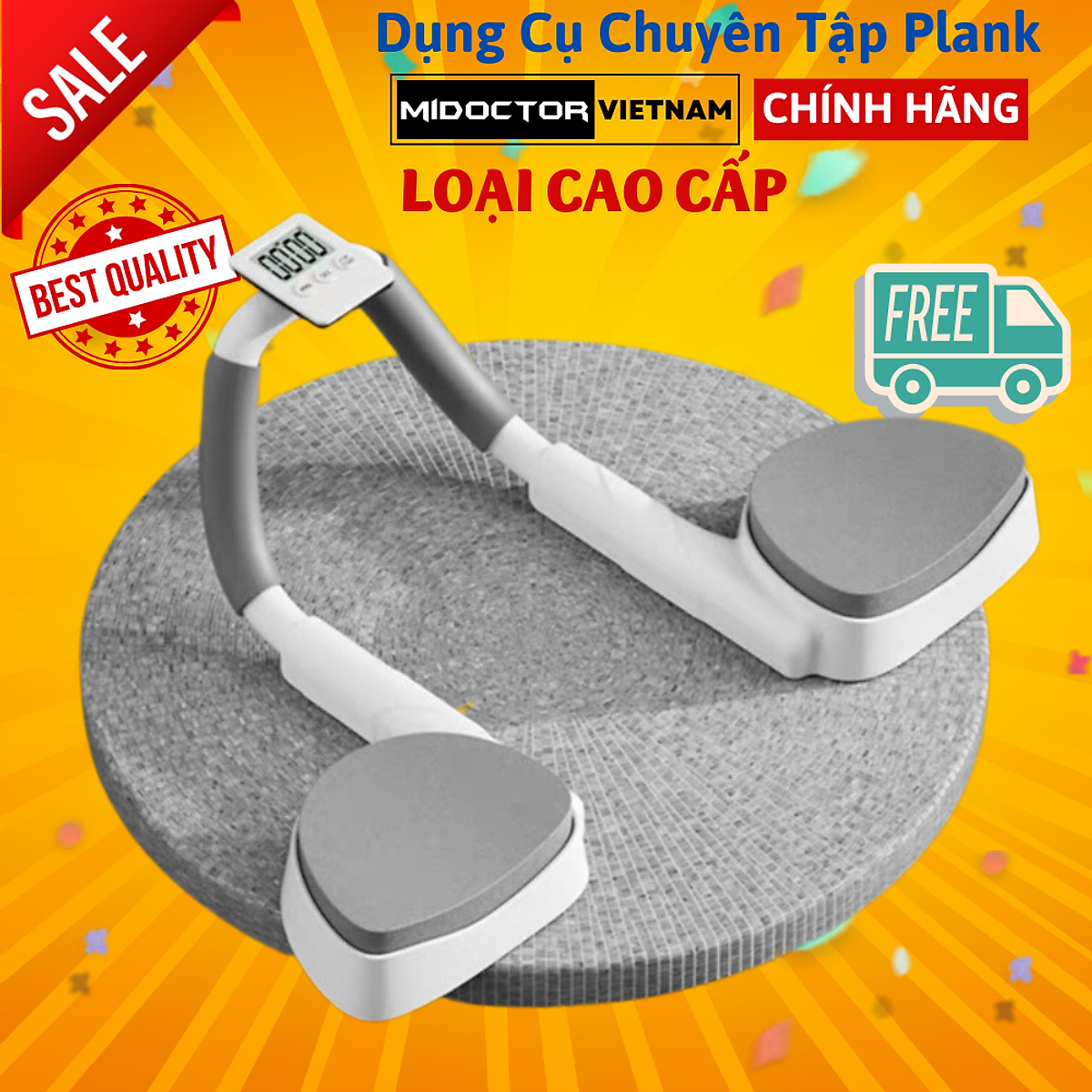 Dụng Cụ Tập Plank Giảm Mỡ Bụng Giảm Mỡ Toàn Thân Kèm Đồng Hồ Bấm Giờ - Hãng miDoctor