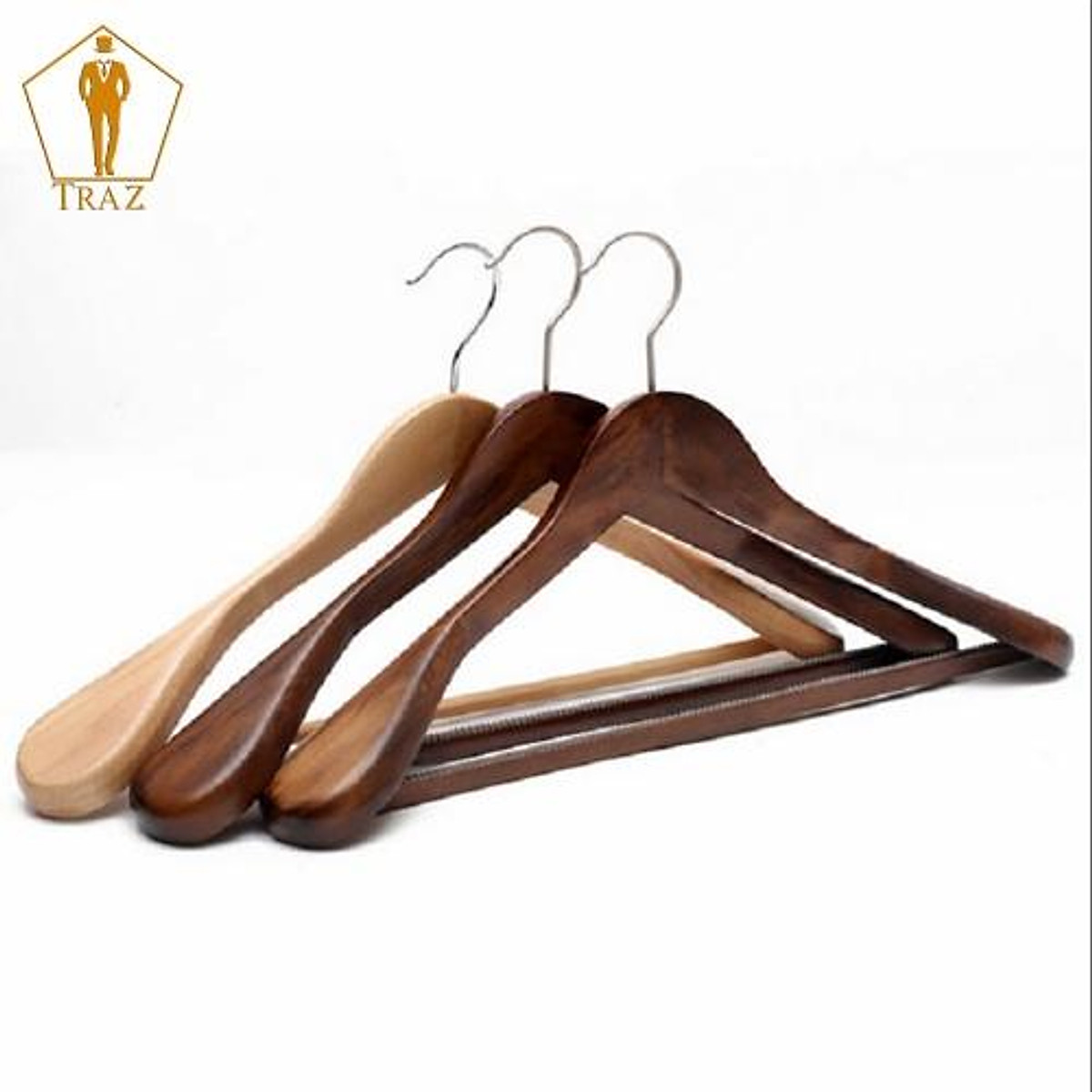 Móc treo áo vest chống trộm không kẹp Móc áo gỗ cao cấp