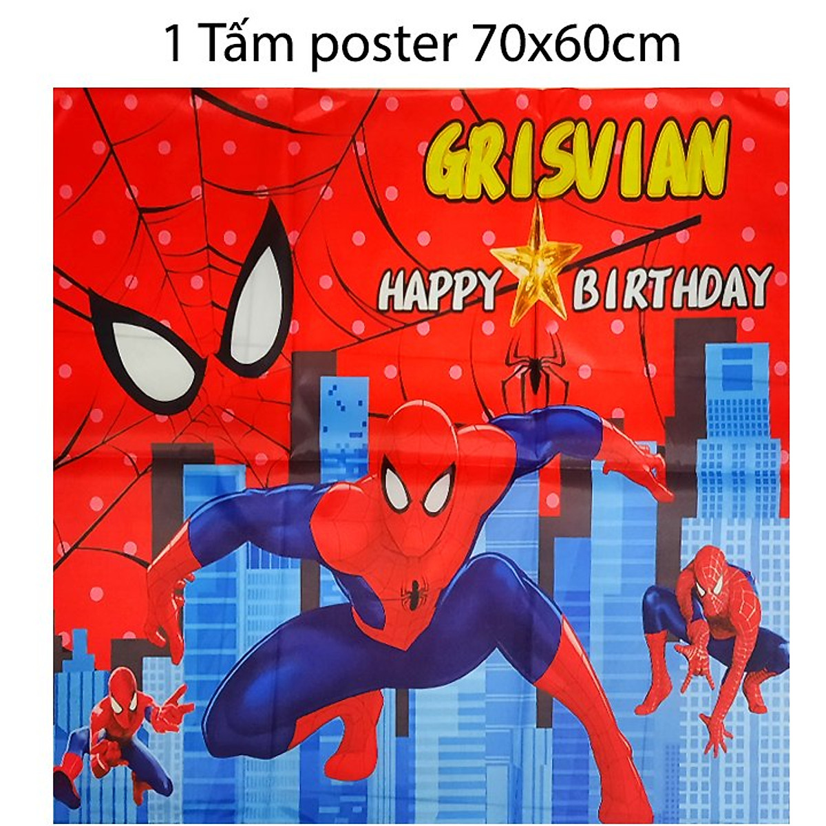 Sét bong bóng trang trí sinh nhật happy birthday người nhện spider man - Bộ  trang trí