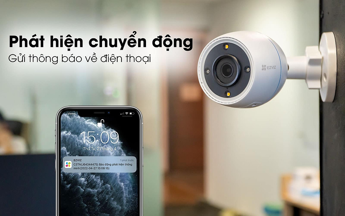 Camera IP Wifi Ezviz H3C 2MP Ngoài Trời Có Mic Thu Âm - Hàng chính hãng