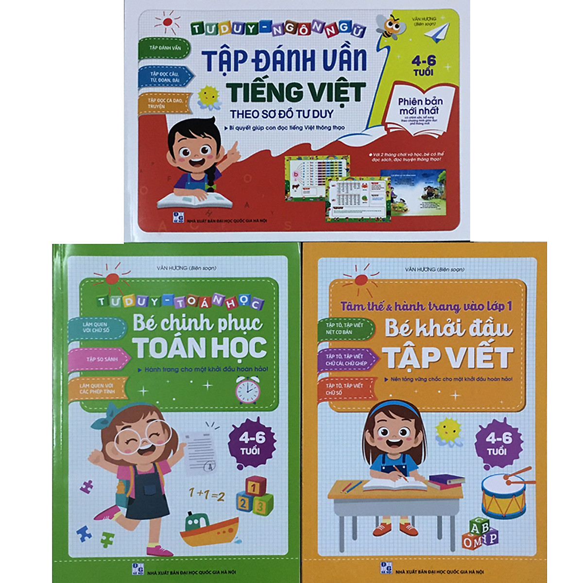 BOMBO: Tập Đánh Vần Tiếng Việt Theo Sơ Đồ Tư Duy - Tư Duy Toán Học Bé Chinh Phục Toán Học - Tâm Thế & Hành Trang Vào Lớp 1 Bé Khởi Đầu Tập Viết