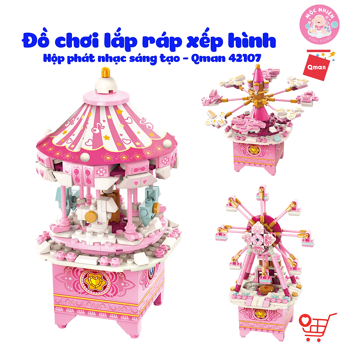 Đồ chơi lắp ráp lego Qman 42107 - Hộp phát nhạc sáng tạo dành cho bé gái từ 6 tuổi (418 chi tiết)