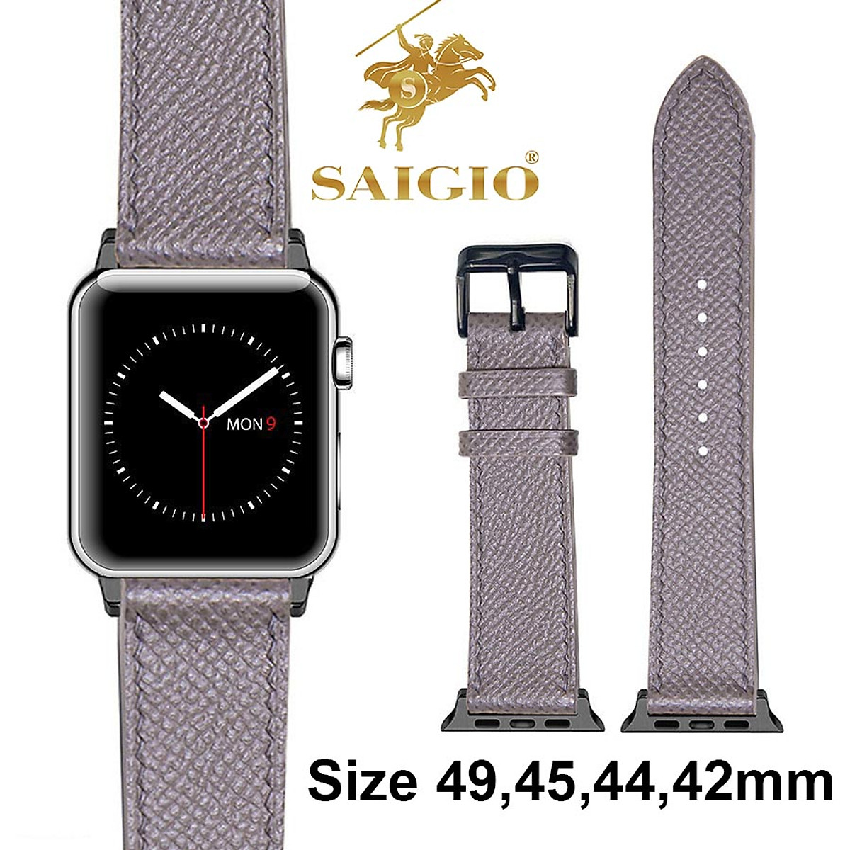 Dây Đồng Hồ Apple Watch 49mm 45mm 44mm 42mm, Chất Liệu Da Bê EPSOM Thảo Mộc Cao Cấp, Nhập Khẩu Từ Châu Âu, Dây Đeo Phong Cách Hiện Đại và Sang Trọng, Tương Thích Các Phiên Bản Series Ultra2/Ultra/SE2/SE/9/8/7/6/5/4/3/2/1