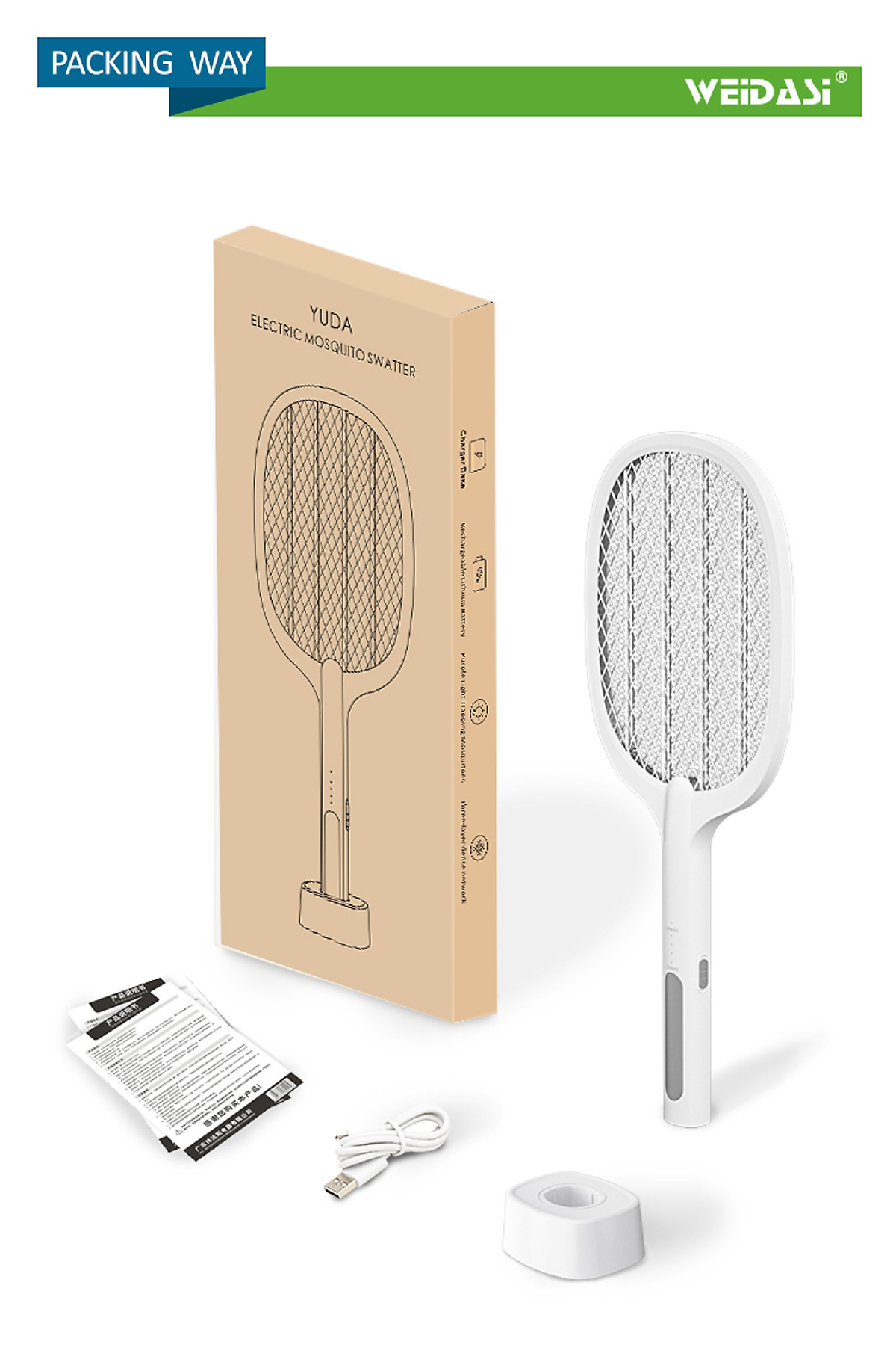 Vợt Muỗi kiêm Đèn Bắt Muỗi 2 trong 1 - Weidasi WD-955