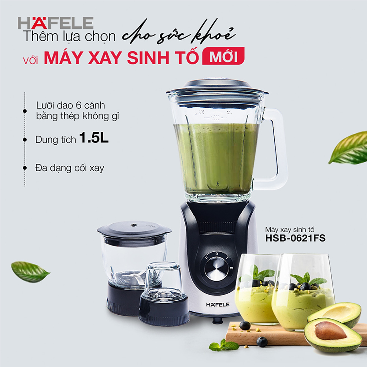 Máy xay sinh tố HAFELE HSB-0621FS - 535.43.277 (Hàng chính hãng)