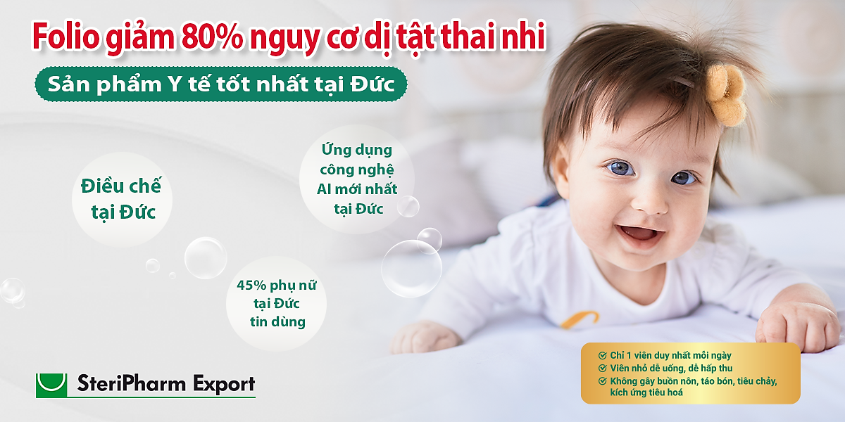 Viên uống bổ sung Acid Folic cho phụ nữ dự định mang thai, phụ nữ đang mang thai Folio® forte - Hộp 120 viên
