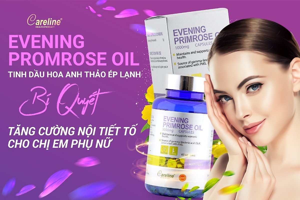 Tinh dầu hoa anh thảo Careline Evening Primrose Oil 60v