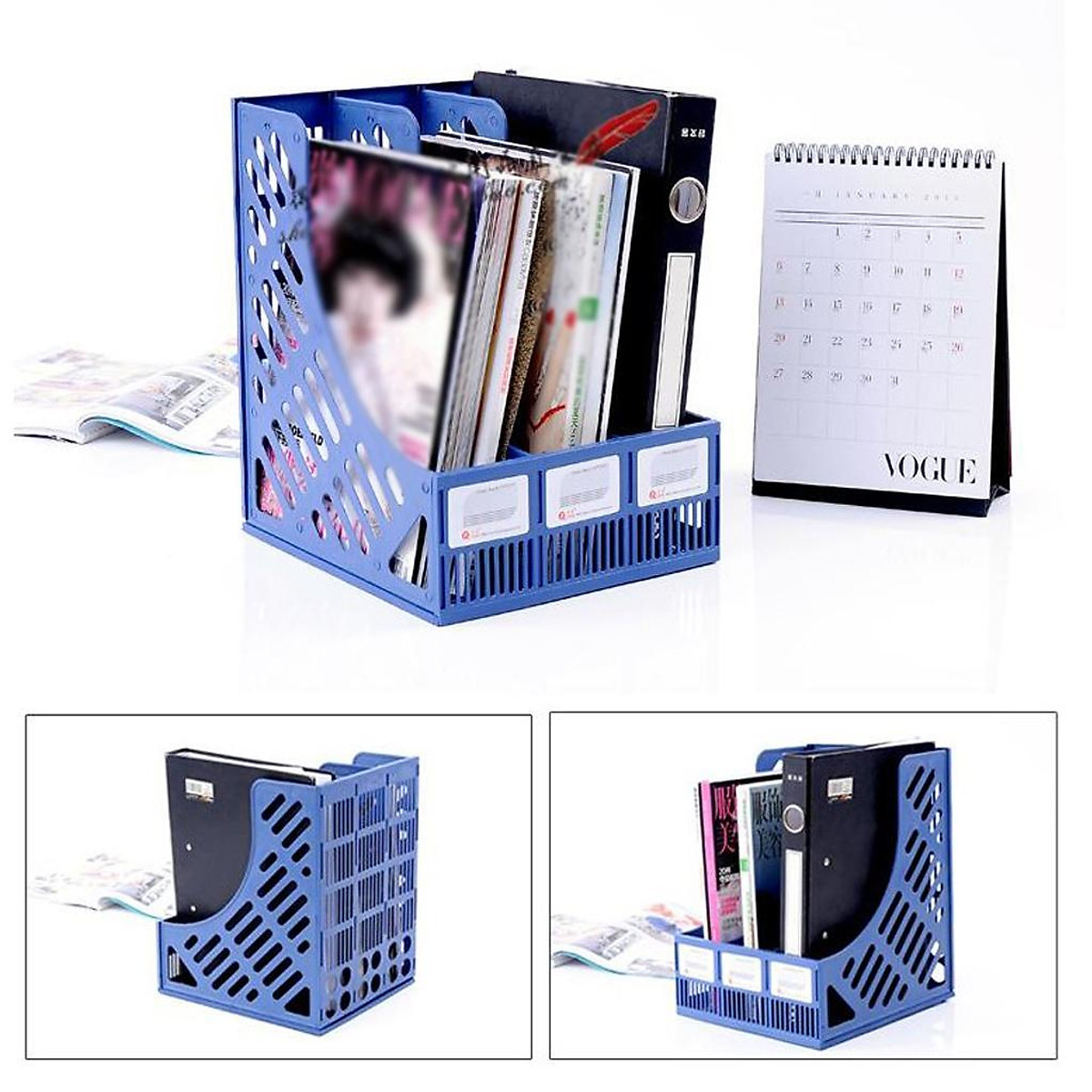 Desk File Holder 3 Compartment Vertical File Organizer Office Desk