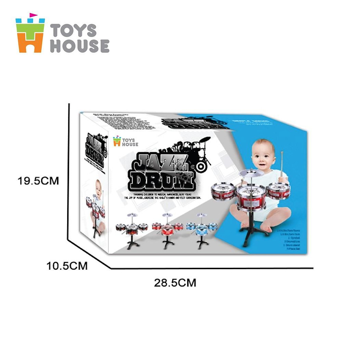 Đồ chơi hướng nghiệp - Bộ trống Jazz Drum cho bé Toyshouse - Nhạc cụ, âm nhạc cho bé yêu