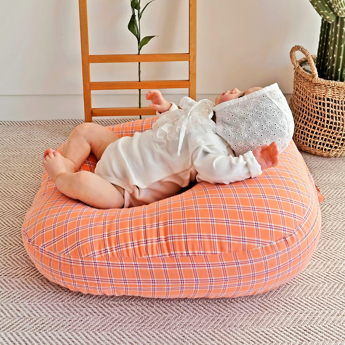 Gối chống trào ngược cho bé Rototo Bebe cao cấp nhập khẩu Hàn Quốc khắc phục tình trạng trào ngược dạ dày trẻ sơ sinh hiệu quả - Loại Cotton cao cấp mềm mại, thấm hút mồ hôi tốt