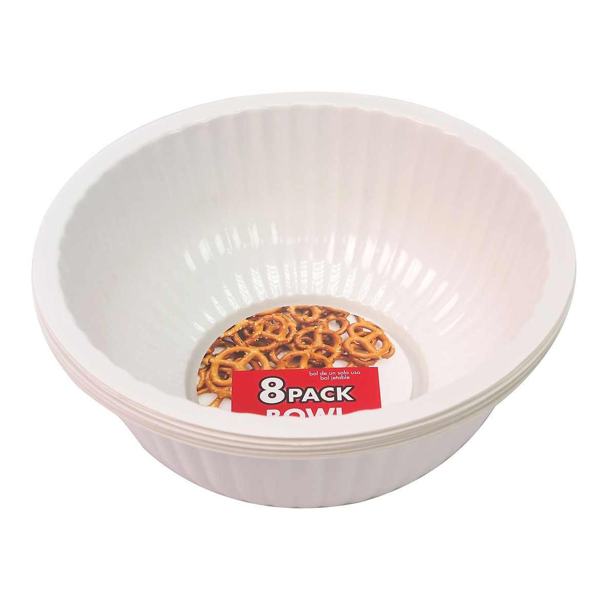Chén nhựa 17cm (trắng) 8 cái/bộ UBL YT0022 - Tô, chén, dĩa