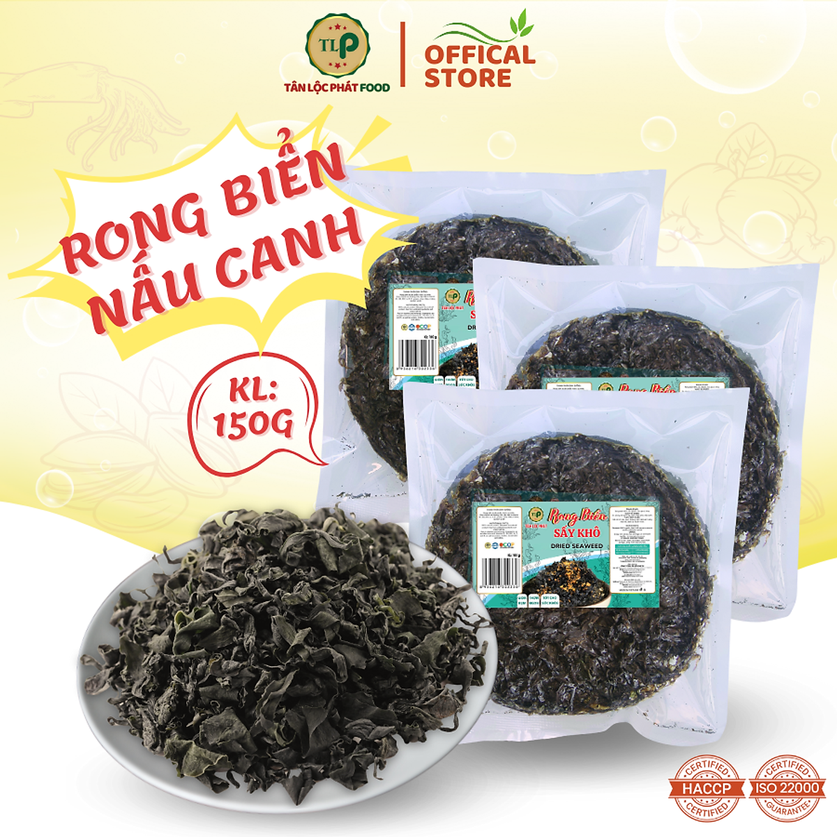 RONG BIỂN NẤU CANH TÂN LỘC PHÁT 150G - GỒM 3 BỊCH 50G