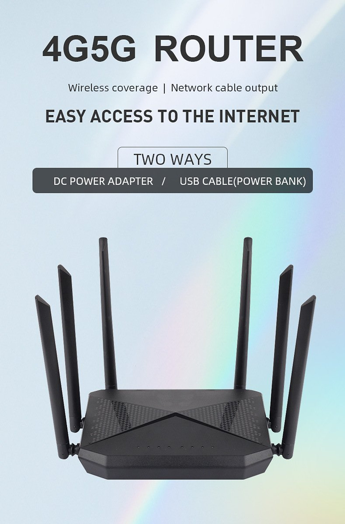 Phát wifi từ sim 4G B618 tích hợp 6 ăngten, bộ phát wifi 4G LTE có 4 cổng WAN/LAN, 6 ăngten Siêu Khỏe - hàng chính hãng