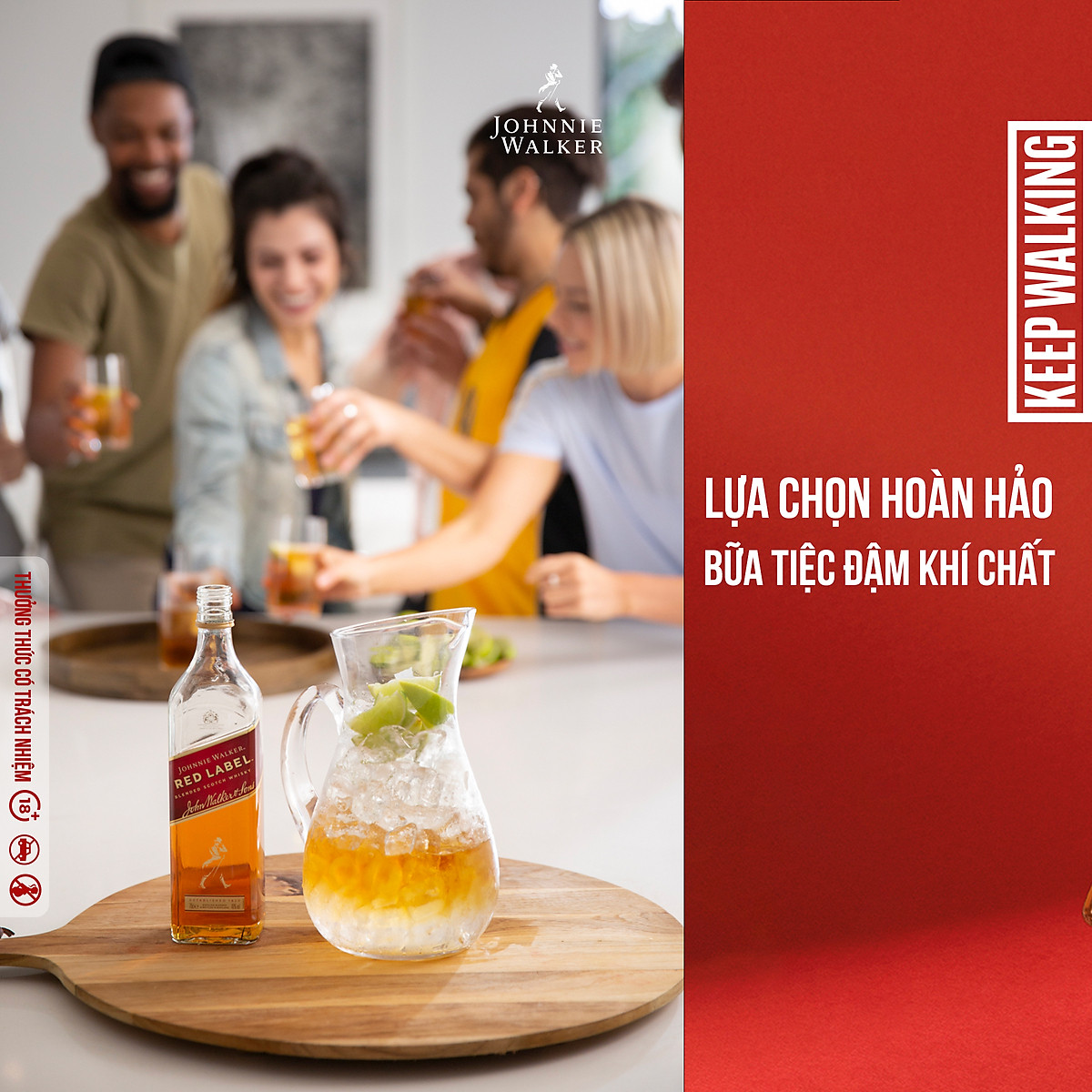 Hộp quà combo 2 chai rượu Johnnie Walker Red Label Blended Scotch Whisky 40% 750ml