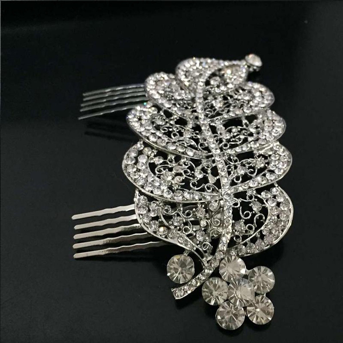 Rhinestone Leaf Pattern Hair Comb Wedding Bridal Hair Clip Headpieces - Phụ kiện thời trang khác Rhinestone Leaf Pattern Hair Comb Wedding Bridal Hair Clip Headpieces - Phụ kiện thời trang khác