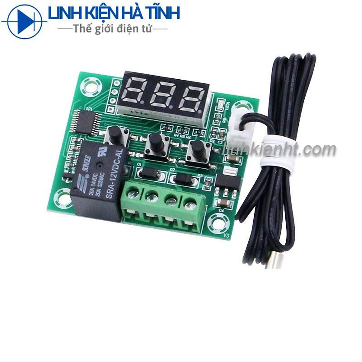 Mạch Cảm Biến Kiểm Soát Nhiệt Độ Ấp Trứng W1209 Relay 12VDC XHW1209