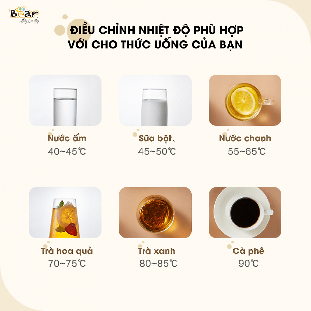 Bình Thủy Điện, Bình Giữ Nhiệt Thông Minh BEAR SB-BTD5L Khử Clo Dung Tích 5 Lít Công Suất 1350 W - Hàng Chính Hãng