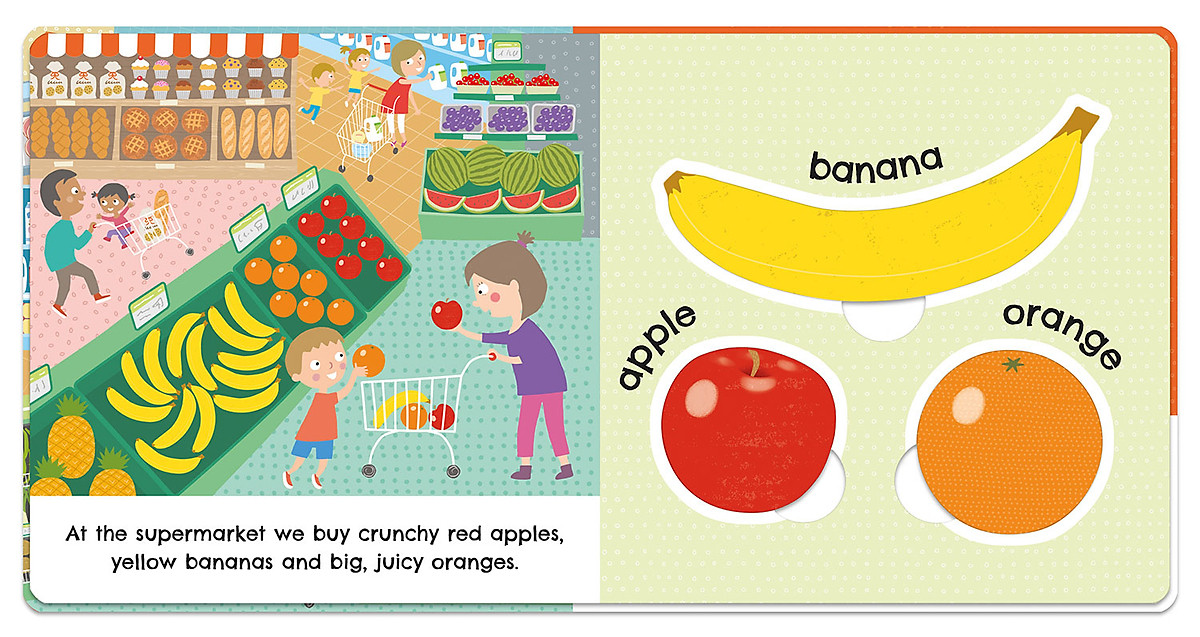 Sách tương tác lật mở - Mua sắm đi chợ - Shopping list (pop out and play book)