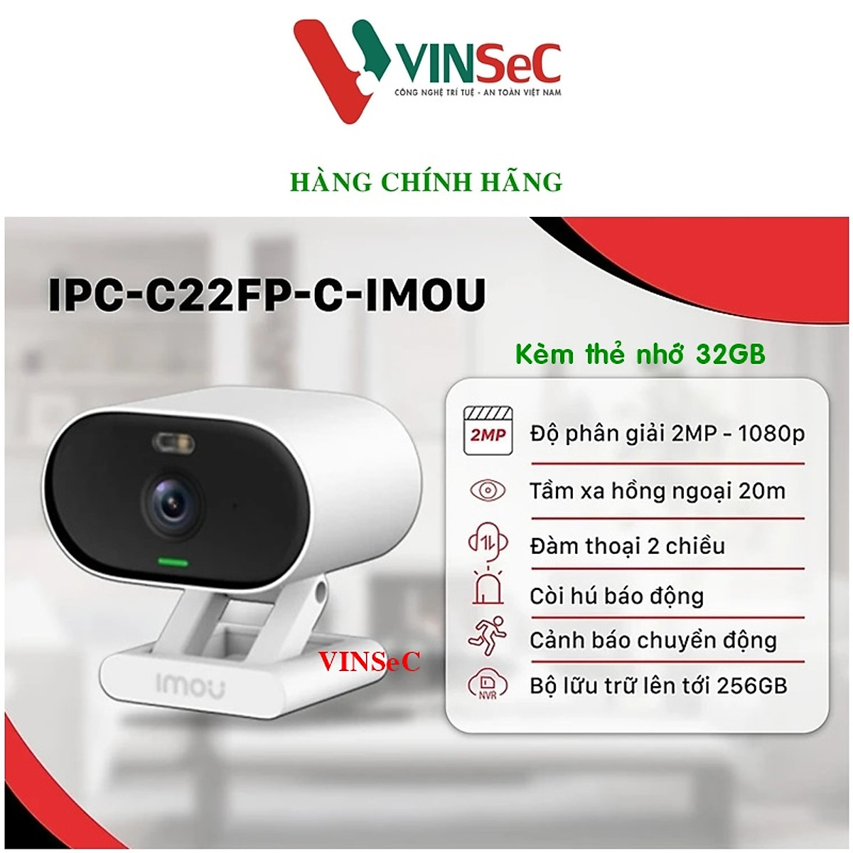 Camera Wifi IMOU VERSA C22FP 2MP Đế Nam Châm, Đàm Thoại 2 Chiều - Hàng chính hãng