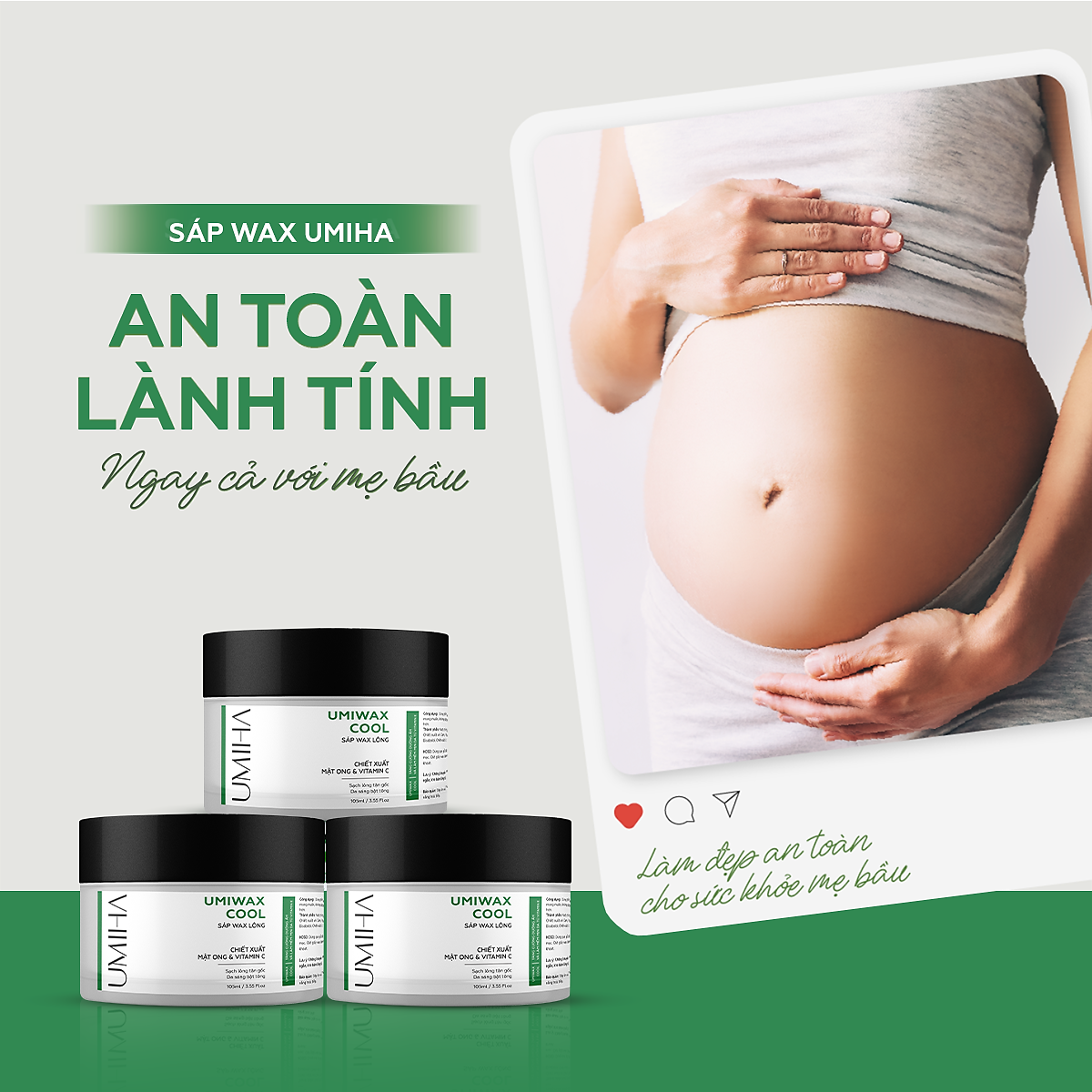 Sáp wax lông lạnh UMIHA 95gr dùng cho wax lông Nách, Chân, Tay, Body an toàn hiệu quả