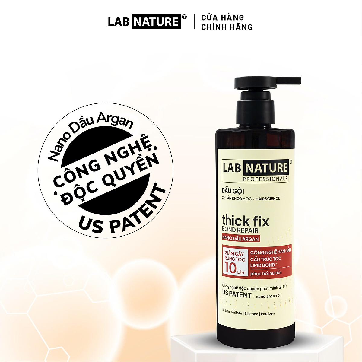 Dầu gội Ngăn rụng tóc Lab Nature Thick Fix - Công Nghệ Hàn Gắn Cấu Trúc Tóc - 480g