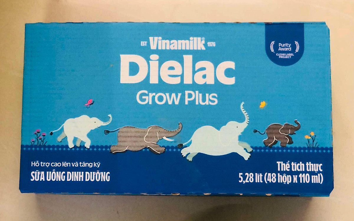 Thùng 48 Hộp Sữa Bột Pha Sẵn Vinamilk Dielac Grow Plus - Đỏ 110ml
