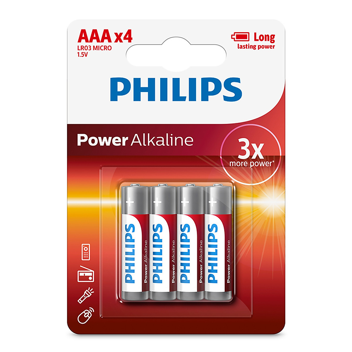 Pin kiềm AAA Philips LR03P4B/97 vỉ 4 viên