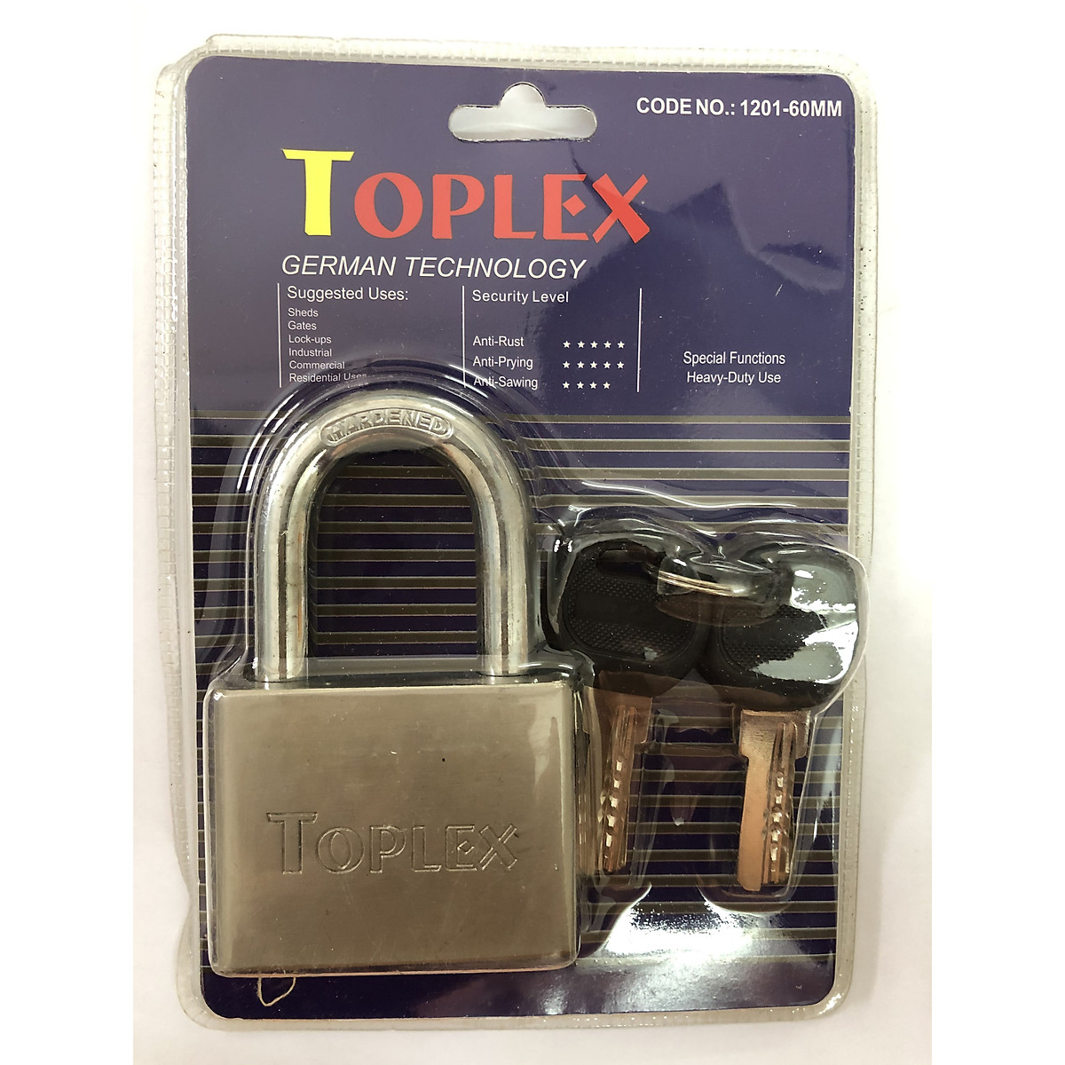 Ổ khóa cao cấp Toplex là sự kết hợp hoàn hảo giữa thiết kế đẹp và tính năng hoạt động nhanh chóng. Kiểu dáng sang trọng và khả năng kháng sốc nổi bật, sản phẩm này được chế tạo bằng vật liệu chất lượng cao, đảm bảo tuổi thọ và hiệu suất sử dụng lâu dài. Nếu bạn muốn tìm kiếm một ổ khóa hiện đại và đáng tin cậy, Toplex sẽ không làm bạn thất vọng.