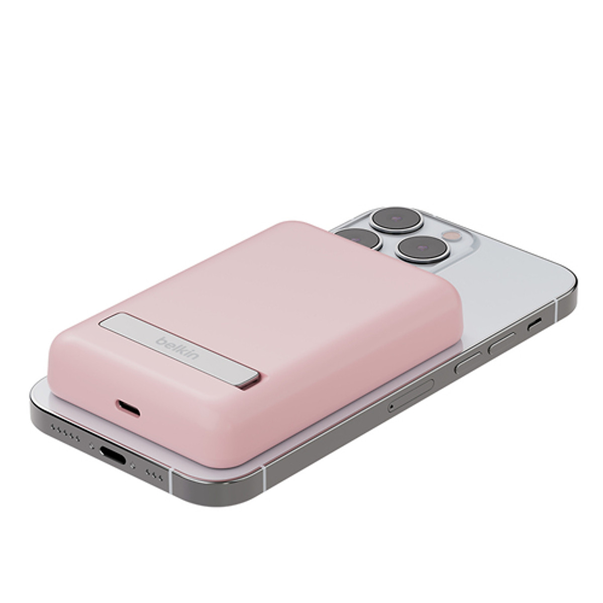 Pin sạc dự phòng không dây BOOSTCHARGE Belkin Magnetic 7.5W - 5.000mAh - có chân chống - cáp đi kèm C-C 1m - BPD004b - Hàng chính hãng