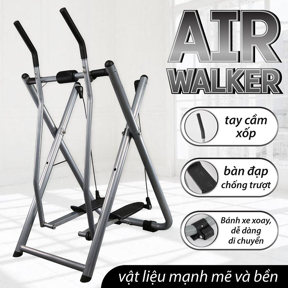 Máy Chạy Bộ,Máy Đi Bộ Trên Không Cỡ Lớn AIR WALKER Chịu Lực 150kg Chất Lượng Cao