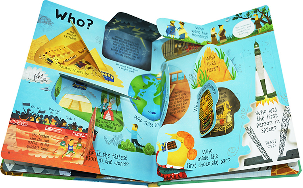 Sách tương tác tiếng Anh - Usborne Lift-the-flap Questions & Answers about Our World