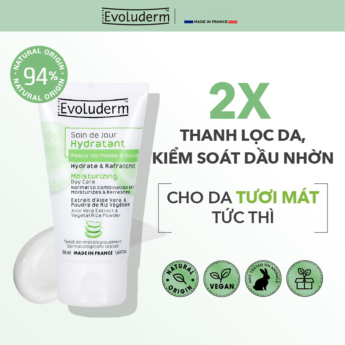 Kem dưỡng ẩm phục hồi và nuôi dưỡng làn da Evoluderm 50ml