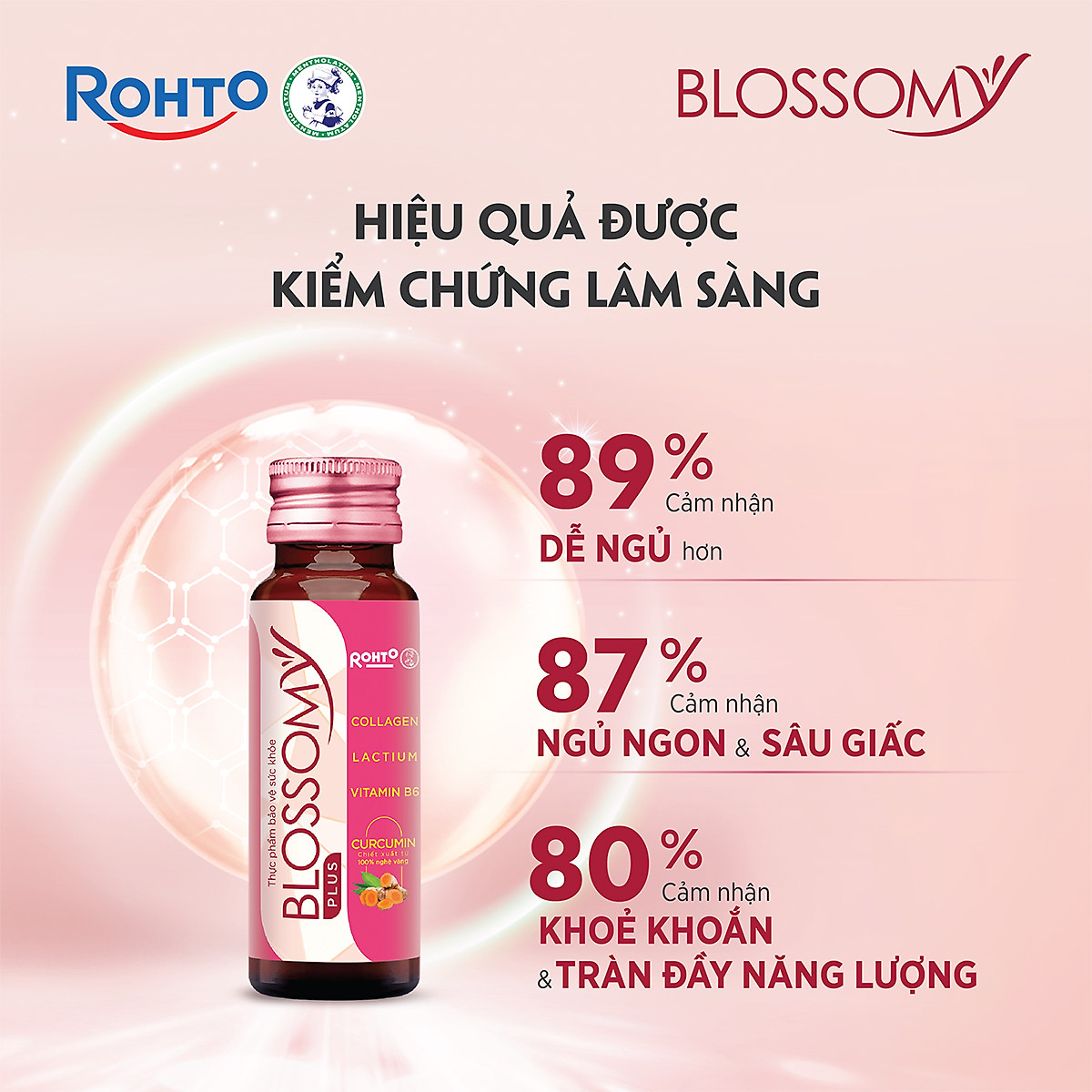 Nước uống collagen giúp sáng da, dạ dày khỏe Blossomy lốc 10 chai x 50ml