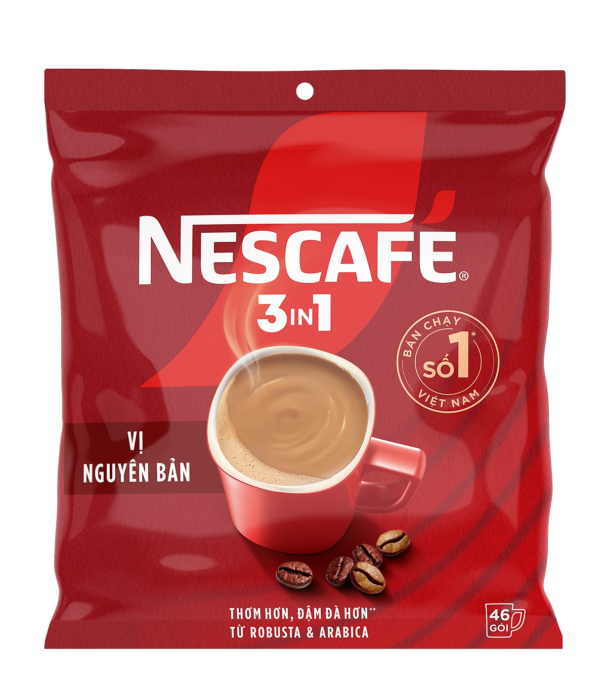 Cà phê hoà tan NESCAFÉ 3IN1 VỊ NGUYÊN BẢN - công thức cải tiến (bịch 46 gói x 16g)