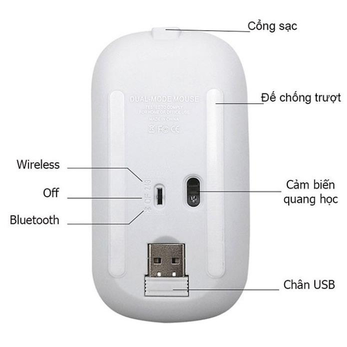 Chuột Bluetooth Không Dây PIX-LINK P90A Wireless USB Tự Sạc Pin Siêu Mỏng, Chống Ồn - Hàng Chính Hãng
