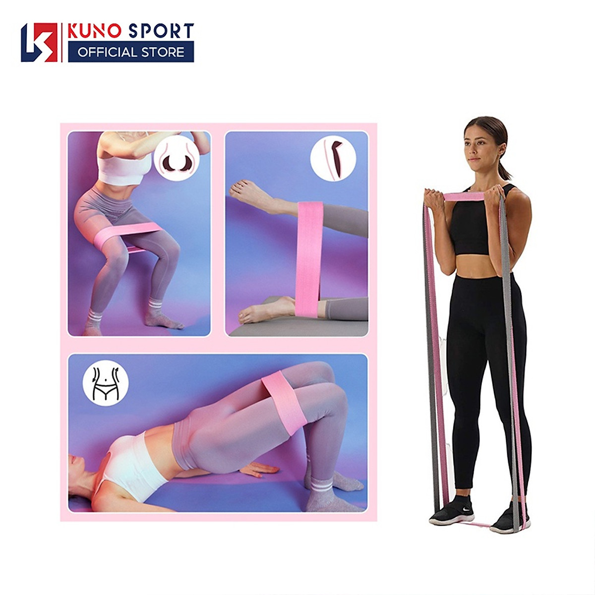 Dây kháng lực tập gym, dây kháng lực tập yoga mông đùi siêu bền - D04