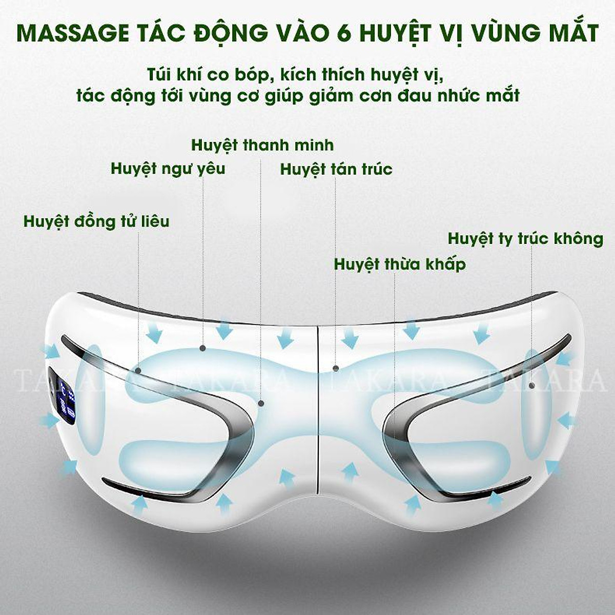 Máy Massage Mắt, Mát Xa Thư Giãn Takara Chăm Sóc Giảm Đau Nhức Mỏi Với 5