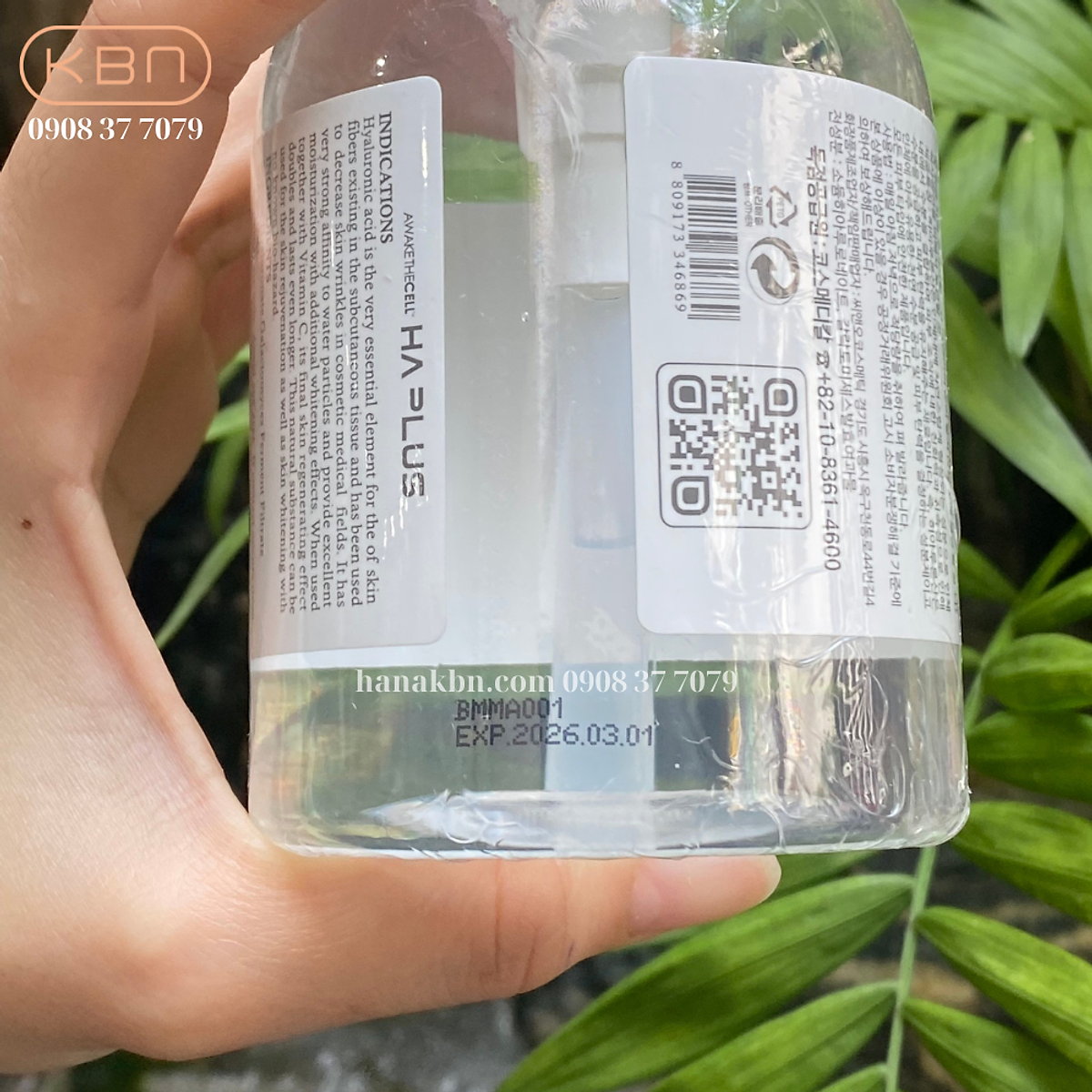 Serum HA Plus Dưỡng Ẩm Căng Bóng Giảm Nếp Nhăn Hyaluronic Acid AWAKETHECELL 300ml